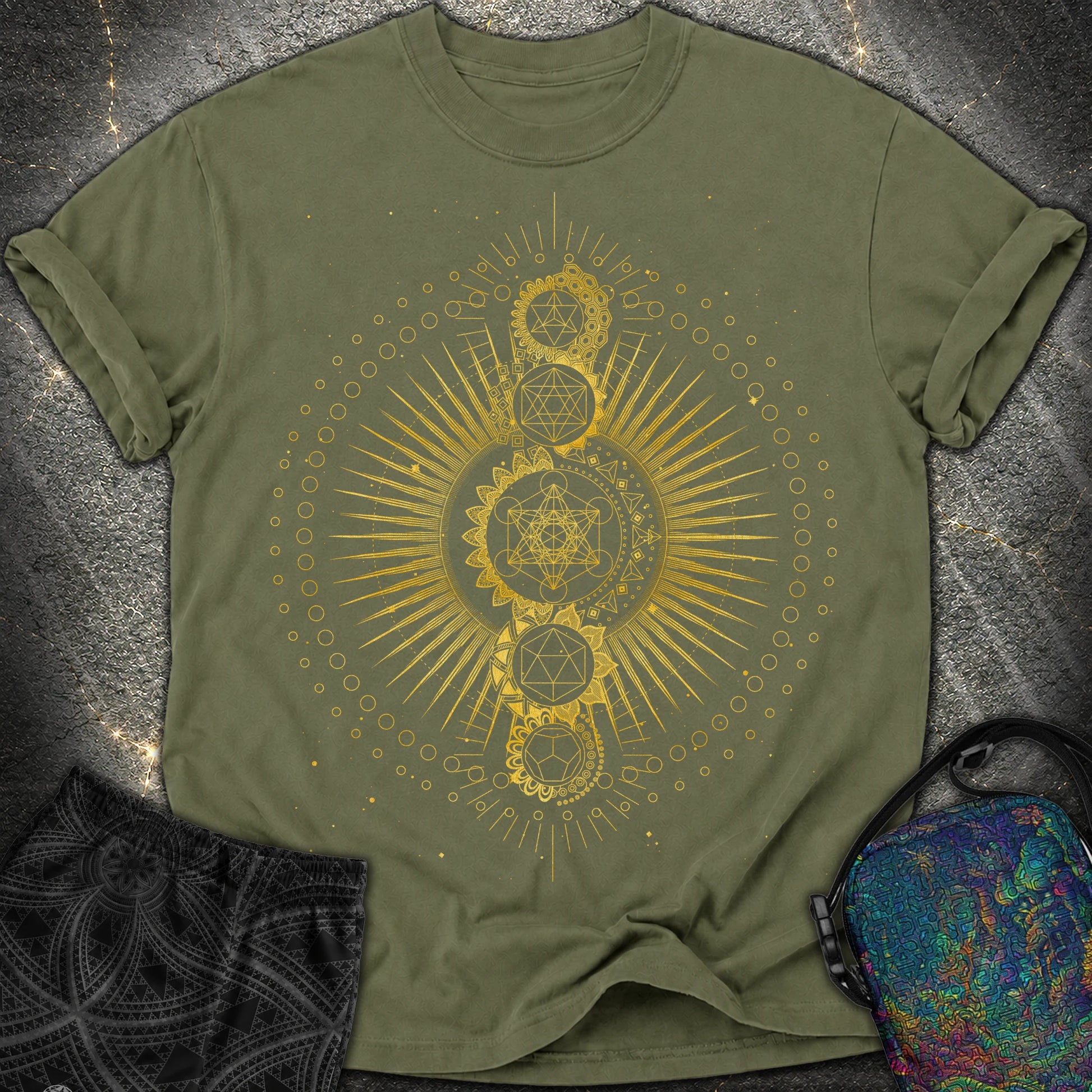 Sacred Geometry Radiating Mandala - Sacred Geometry Radiating Mandala Comfort T-Shirt - Hemp