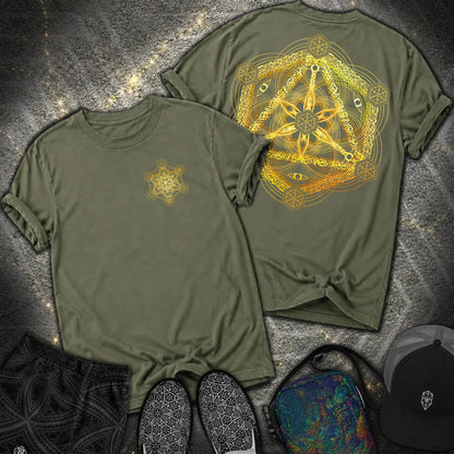 Interdimensional Tesseract Metatron 2 Sided Comfort T-Shirt - Interdimensional Tesseract Metatron 2 Sided Comfort T-Shirt - Hemp