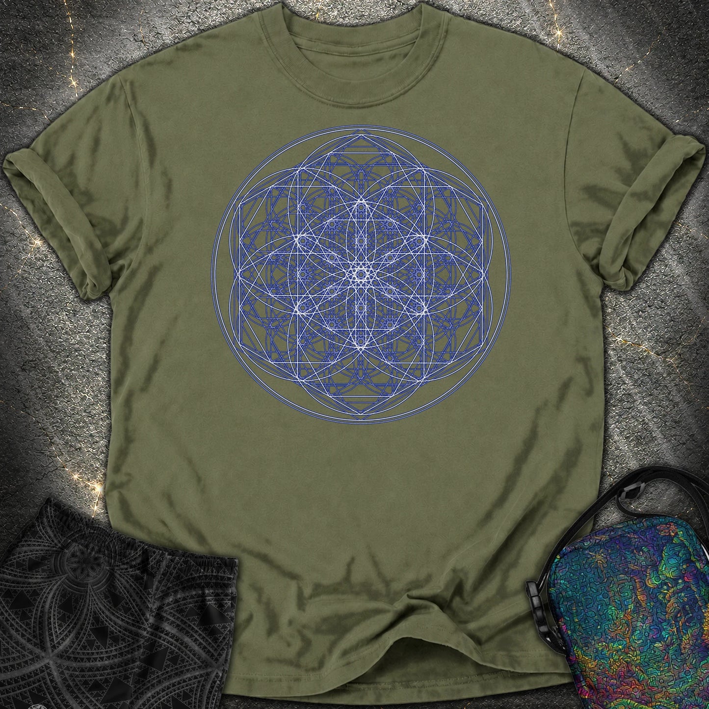 Sacred Flower Grids Comfort T-Shirt - Sacred Flower Grids Comfort T-Shirt - Hemp