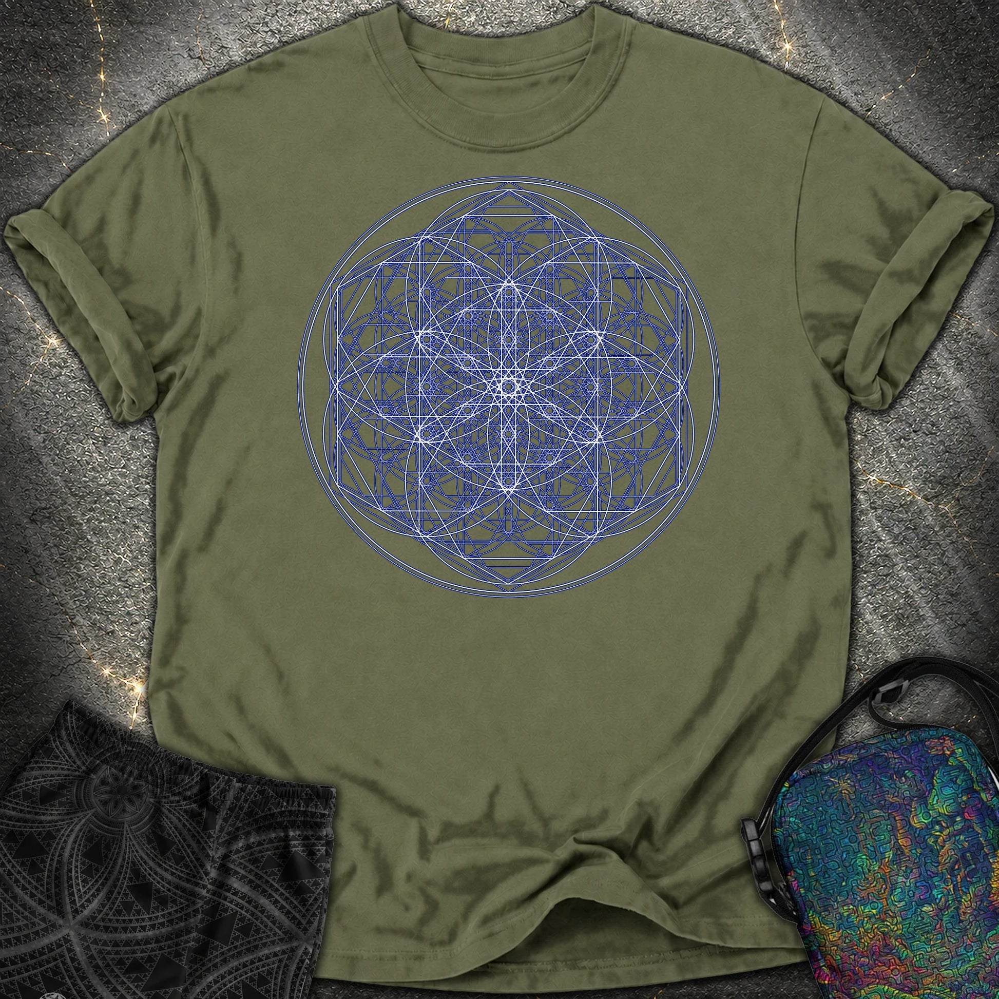 Sacred Flower Grids Comfort T-Shirt - Sacred Flower Grids Comfort T-Shirt - Hemp