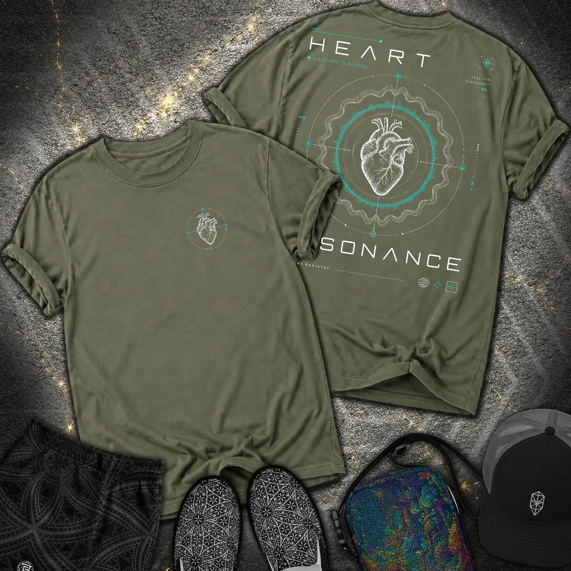 Heart Radiates 2 Sided Comfort T-Shirt - Heart Radiates 2 Sided Comfort T-Shirt - Hemp
