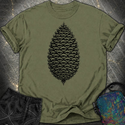All Seeing Pinecone Black Comfort T-Shirt - All Seeing Pinecone Black Comfort T-Shirt - Hemp