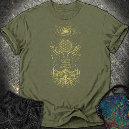 As Above So Below Flower Of Life Comfort T-Shirt - As Above So Below Flower Of Life Comfort T-Shirt - Hemp