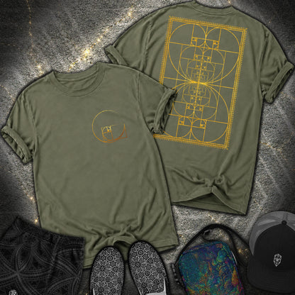 Golden Ratio Spiral 2 Sided T-Shirt - Golden Ratio Spiral 2 Sided Comfort T-Shirt - Hemp