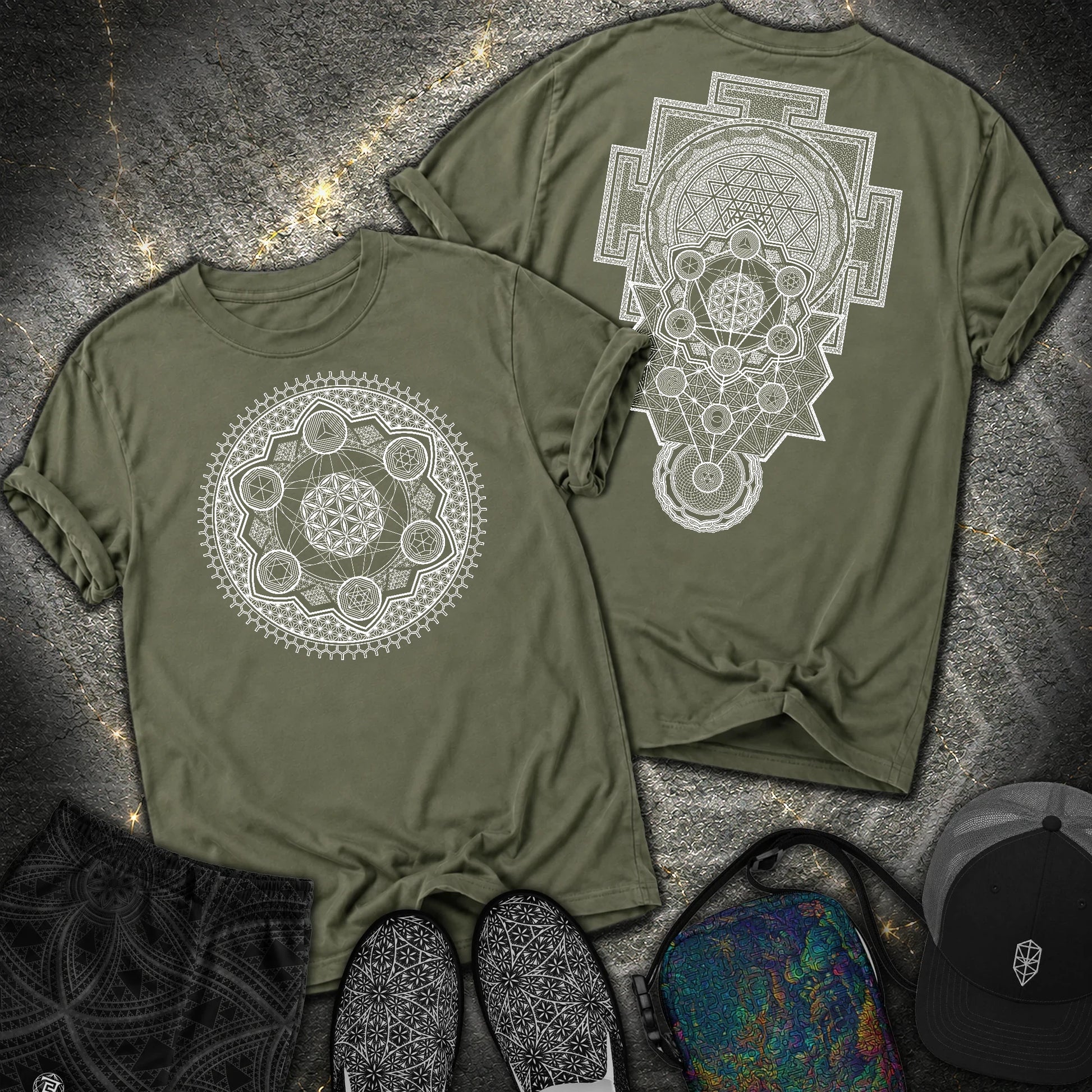 Sacred Geometry Encyclopedia 2 Sided Comfort T-Shirt - Sacred Geometry Encyclopedia 2 Sided Comfort T-Shirt - Hemp