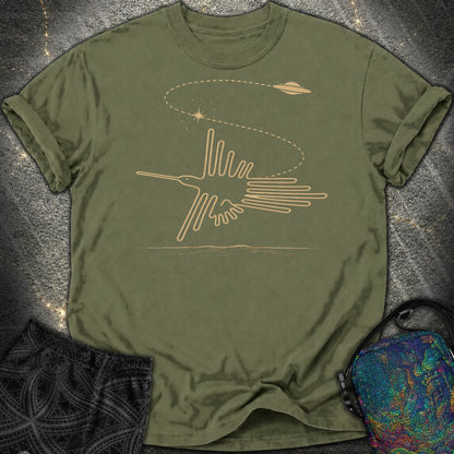 Geoglif Ptaka I Latający Spodek - Geoglif Ptaka I Latający Spodek Comfort T-Shirt - Hemp