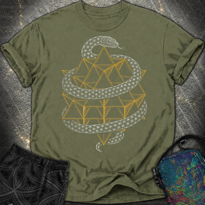Serpent Tetrahedron Merkaba Geometry Comfort T-Shirt - Serpent Tetrahedron Merkaba Geometry Comfort T-Shirt - Hemp