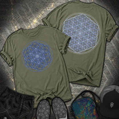 Sacred Flower Grids 2 Sided Comfort T-Shirt - Sacred Flower Grids 2 Sided Comfort T-Shirt - Hemp