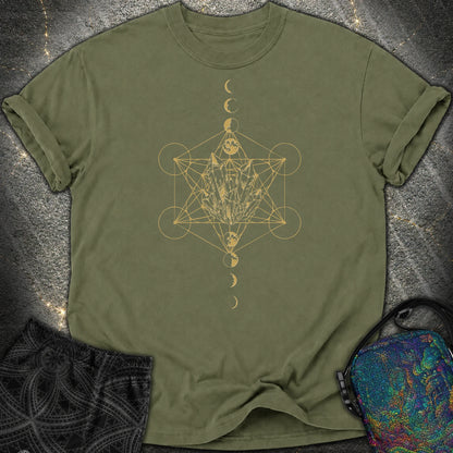 Metatron Crystal Moon Phases - Metatron Crystal Moon Phases Comfort T-Shirt - Hemp