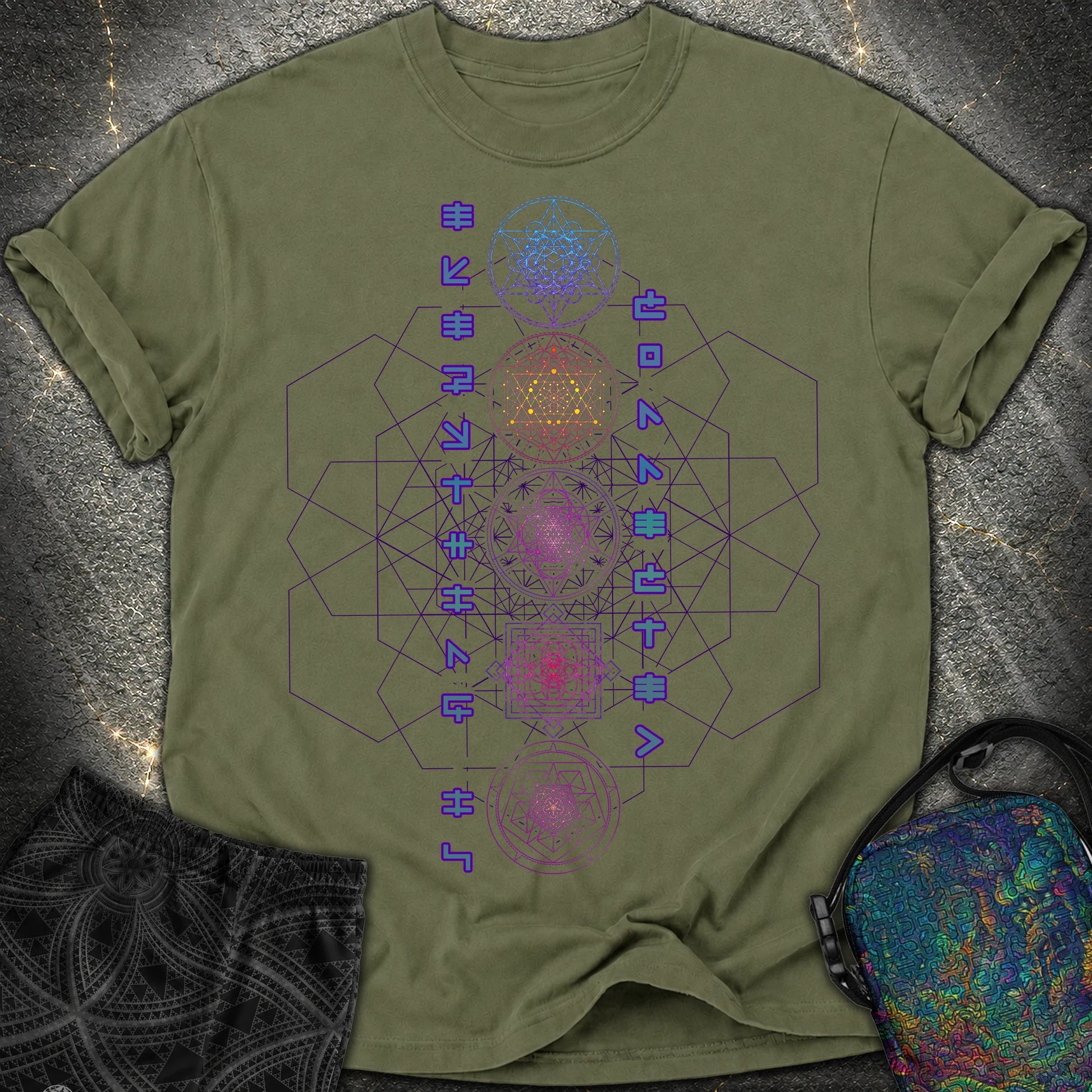 Everything Is Connected Sacred Geometry T-Shirt - Everything Is Connected Sacred Geometry Comfort T-Shirt - Hemp