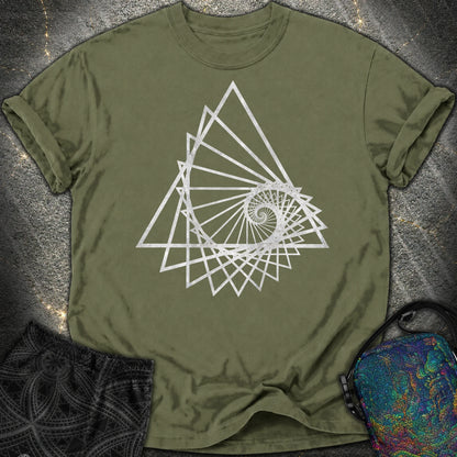 Spiralling Triangle Geometric Comfort T-Shirt - Spiralling Triangle Geometric Comfort T-Shirt - Hemp