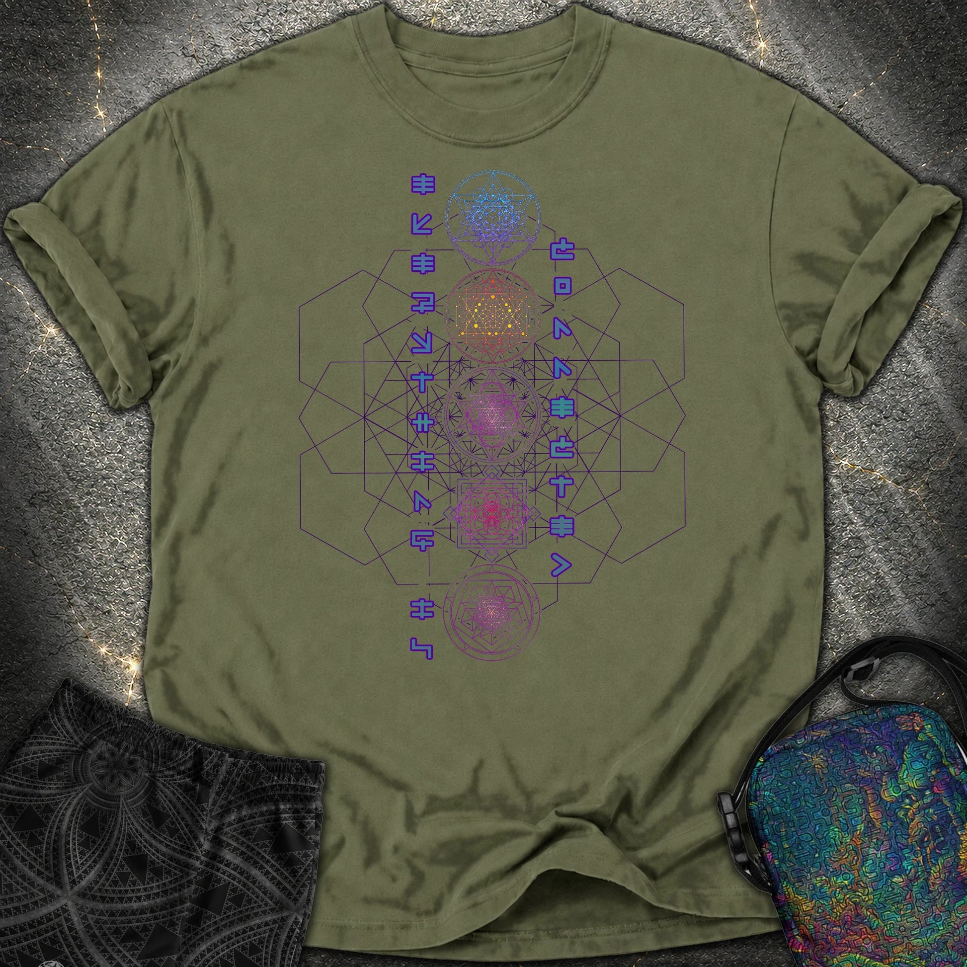 Everything Is Connected Sacred Geometry Comfort T-Shirt - Everything Is Connected Sacred Geometry Comfort T-Shirt - Hemp