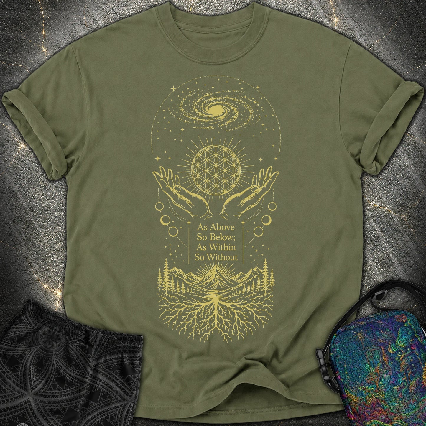 As Above So Below Flower Of Life - As Above So Below Flower Of Life Comfort T-Shirt - Hemp