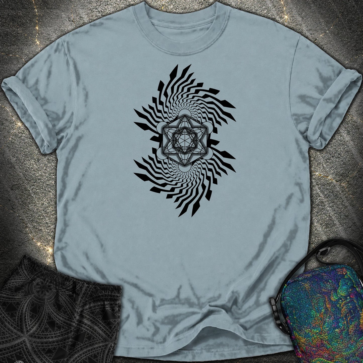 Spiral Metatron Comfort T-Shirt - Spiral Metatron Comfort T-Shirt - Ice Blue