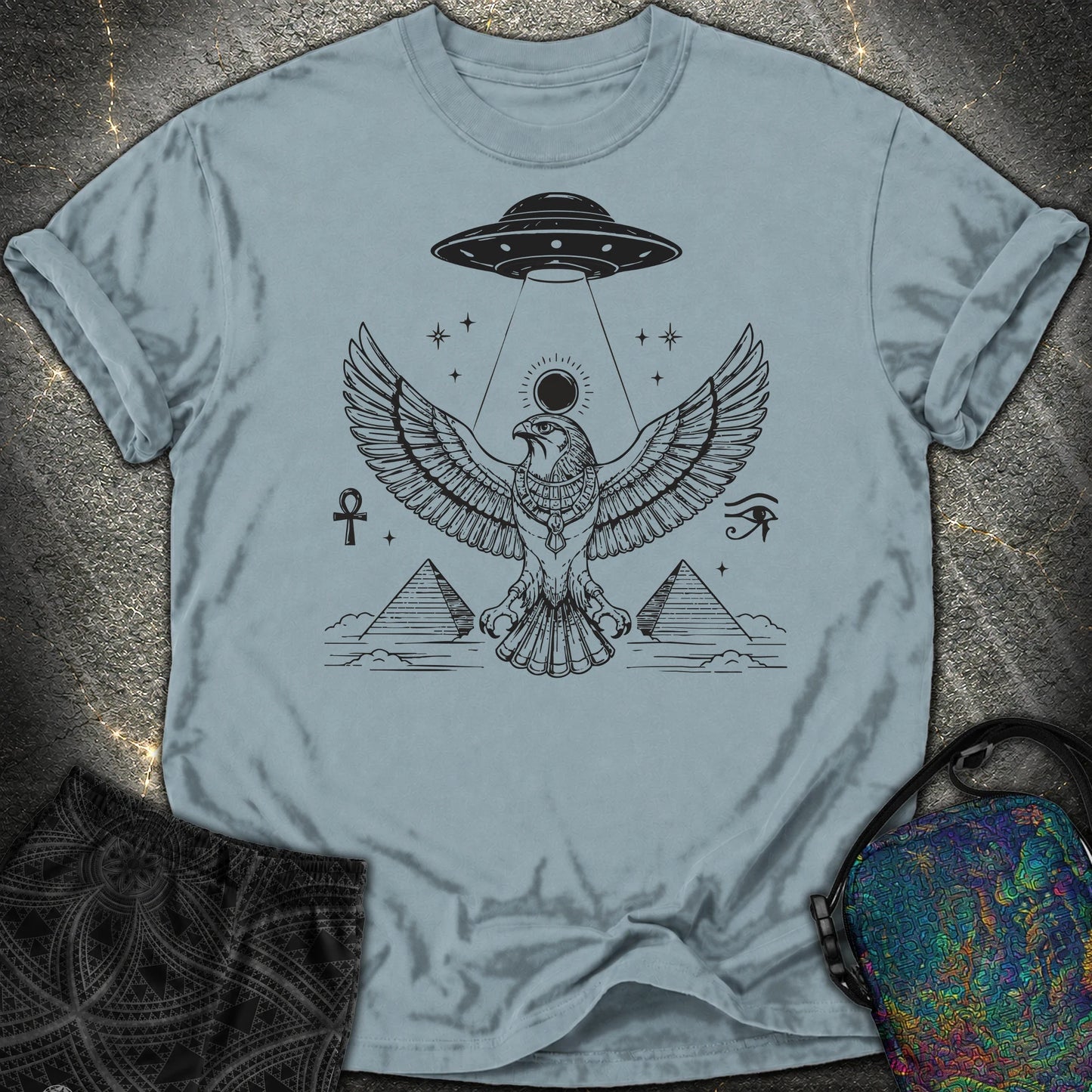 Shadow Falcon Under Alien Light - Shadow Falcon Under Alien Light Comfort T-Shirt - Ice Blue