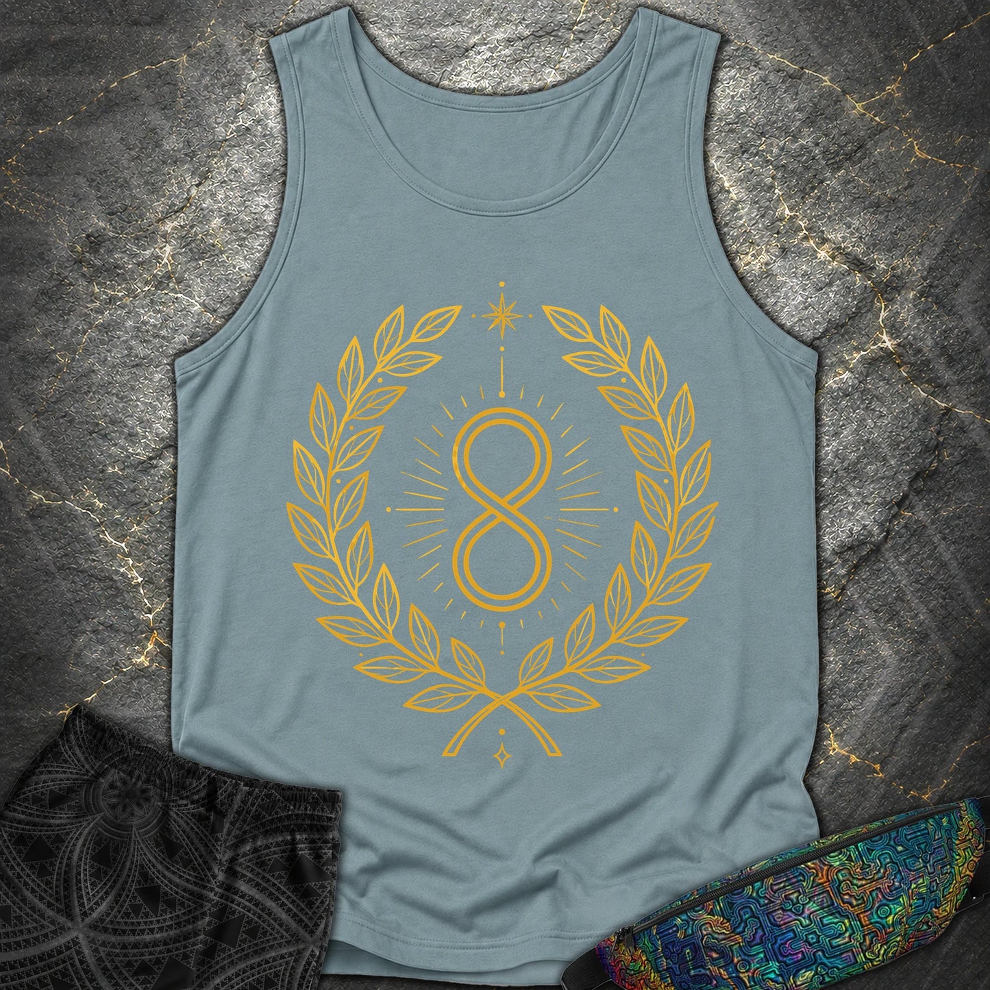 888 Infinity Wreath Unisex Comfort Tank Top - 888 Infinity Wreath Unisex Comfort Tank Top - Ice Blue