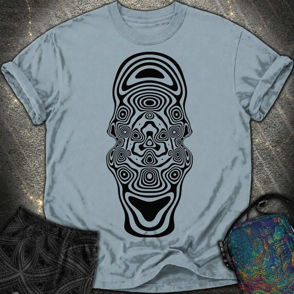 Mind Blown Black Comfort T-Shirt - Mind Blown Black Comfort T-Shirt - Ice Blue