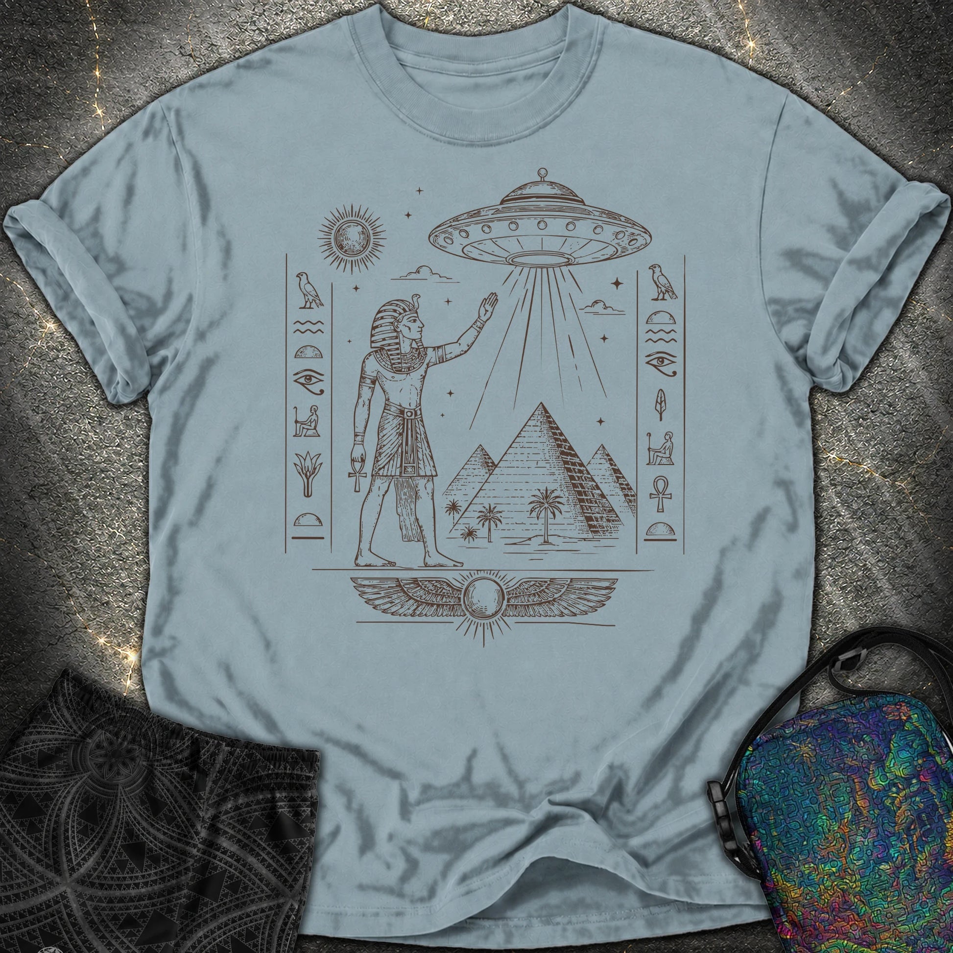 Pharaoh Beneath the Star Vessel - Pharaoh Beneath the Star Vessel Comfort T-Shirt - Ice Blue