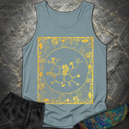 Psilocybin Molecule Mushroom Frame - Psilocybin Molecule Mushroom Frame Comfort Tank Top - Ice Blue