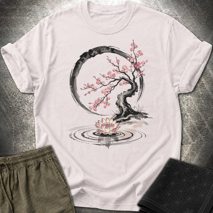 Cherry Blossom Lotus Zen T-shirt - Cherry Blossom Lotus Zen T-shirt - Ice Grey