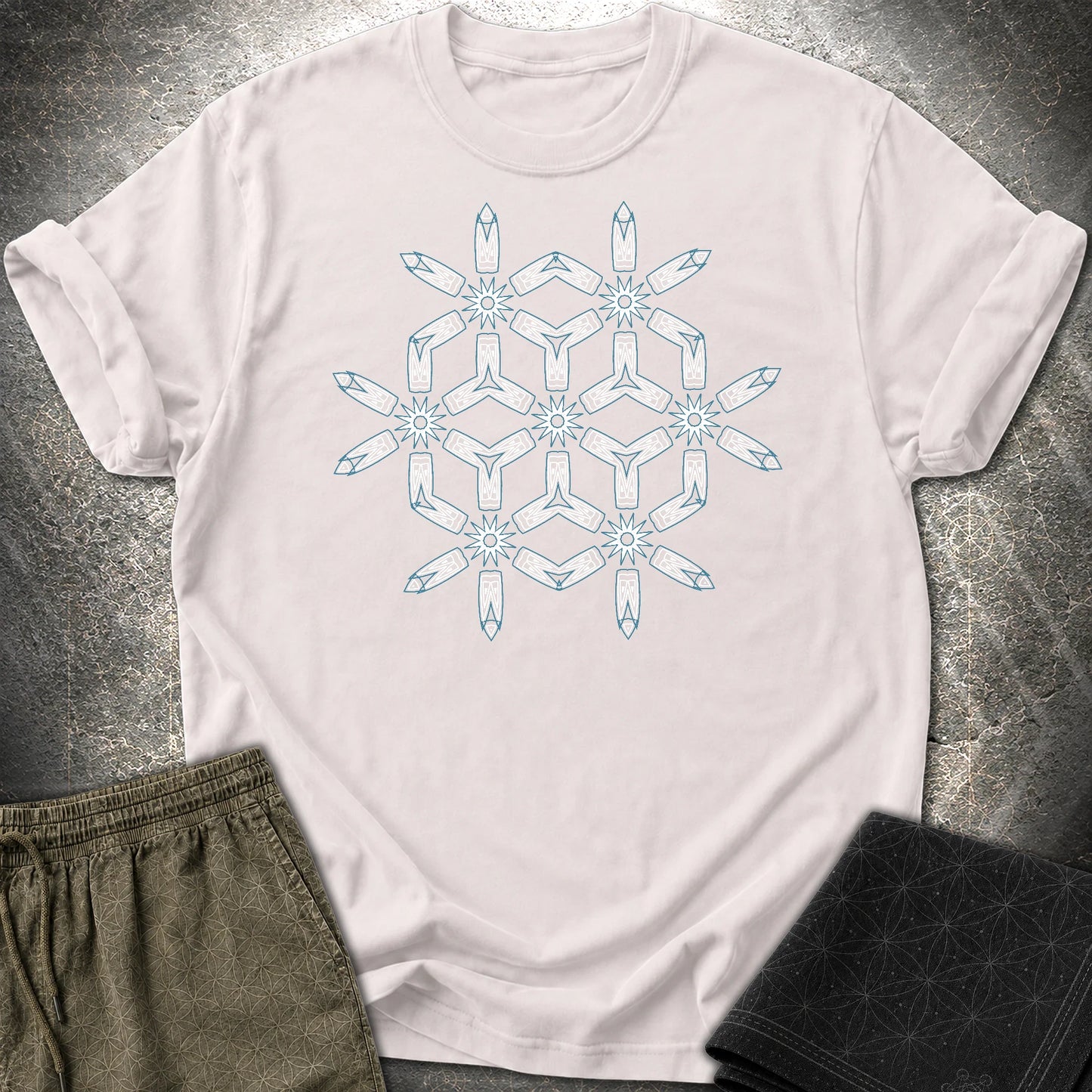 Tribal Geometry - Tribal Geometry T-Shirt - Ice Grey