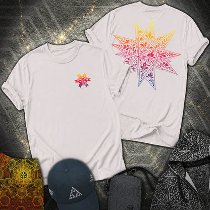 Colorful Stellated Dodecahedron 2 Sided T-Shirt - Colorful Stellated Dodecahedron 2 Sided T-Shirt - Ice Grey