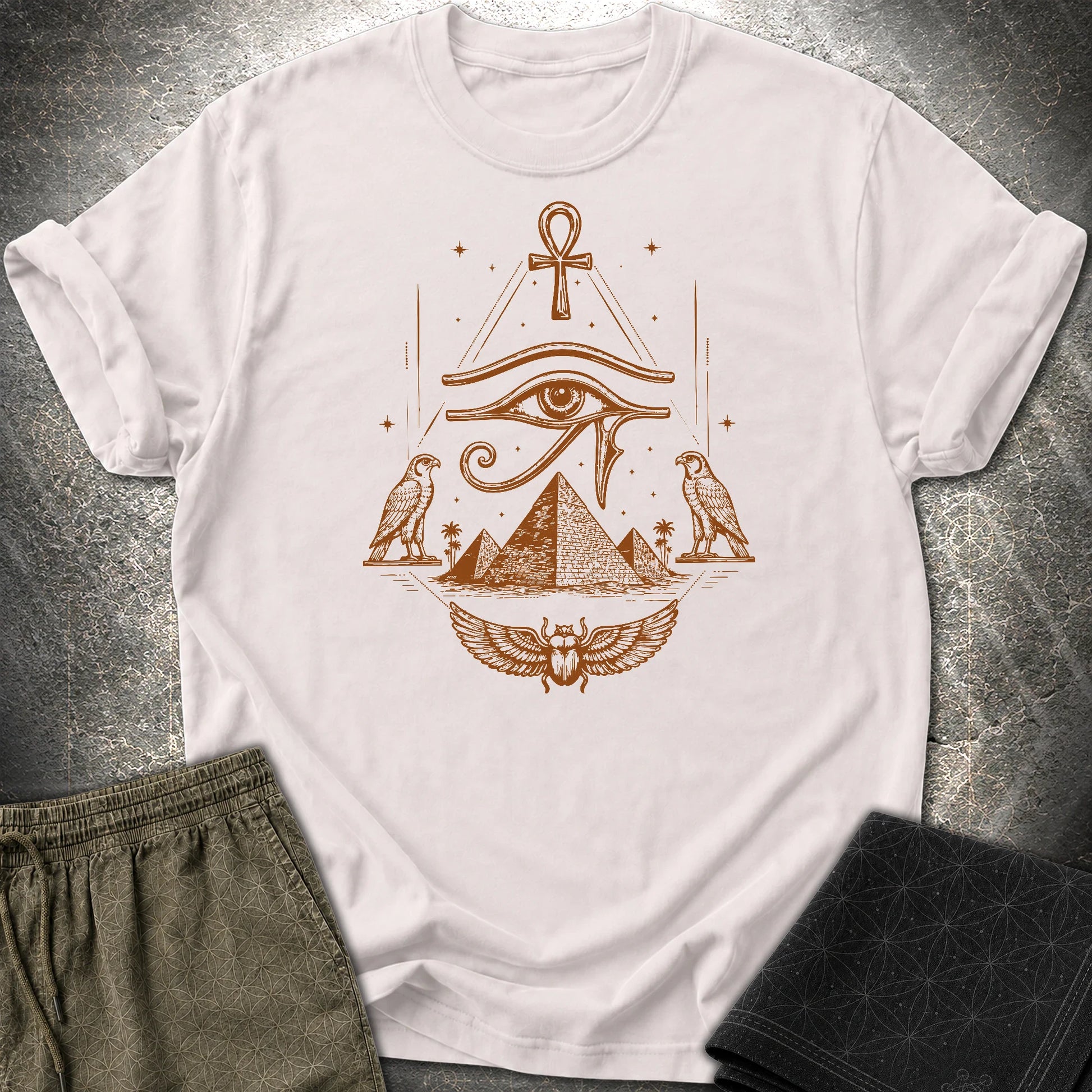 Eye Above the Ancient Pyramids - Eye Above the Ancient Pyramids T-Shirt - Ice Grey