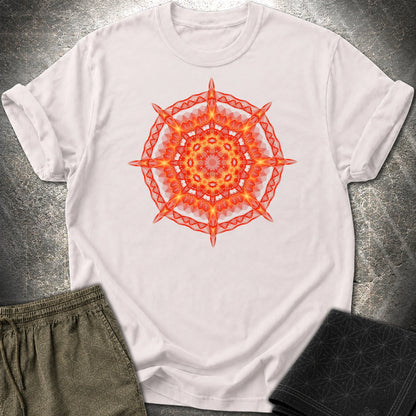 Radiant Geometry Portal Mandala - Radiant Geometry Portal Mandala T-Shirt - Ice Grey