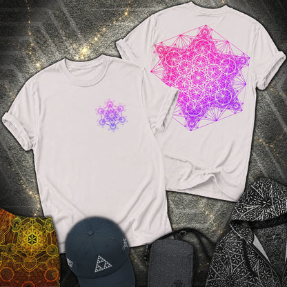 Metatron's Tesseract 2 Side 2 Sided T-Shirt - Metatron's Tesseract 2 Side 2 Sided T-Shirt - Ice Grey