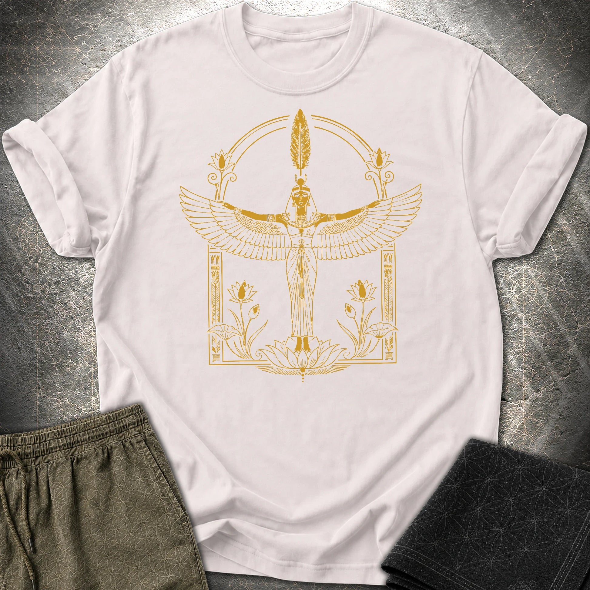 Winged Goddess of Sacred Balance - Winged Goddess of Sacred Balance T-Shirt - Ice Grey