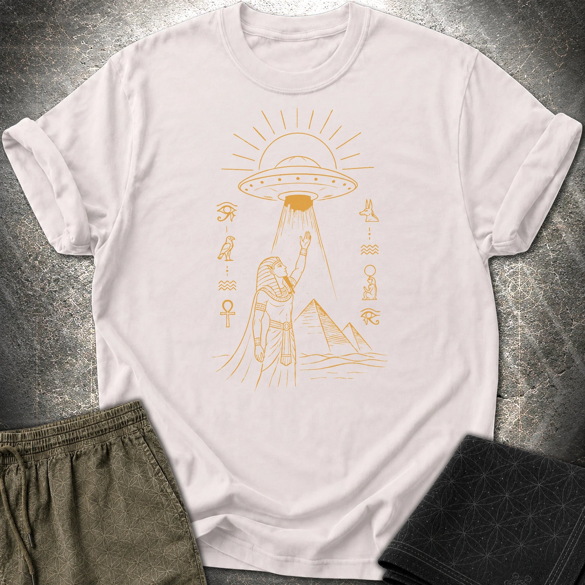 Pharaoh Reaching for the Sky Vessel - Pharaoh Reaching for the Sky Vessel T-Shirt - Ice Grey