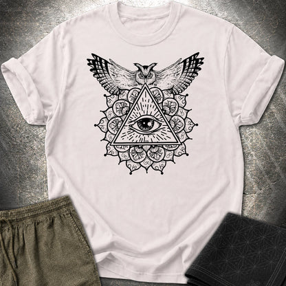 Owl Mandala Providence T-Shirt - Owl Mandala Providence T-Shirt - Ice Grey