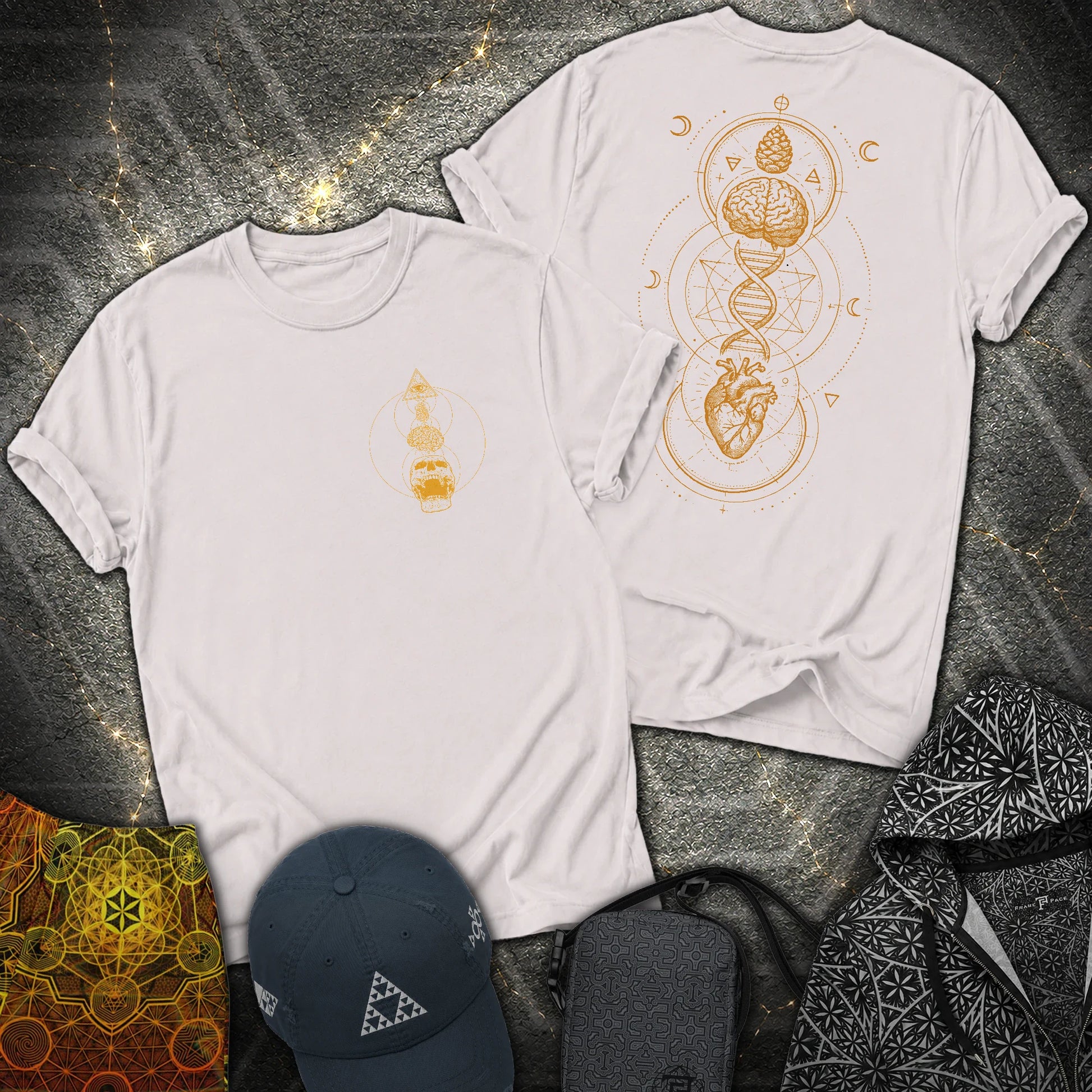 Tools Of The Trade Brain-Heart Coherence 2 Sided T-Shirt - Tools Of The Trade Brain-Heart Coherence 2 Sided T-Shirt - Ice Grey