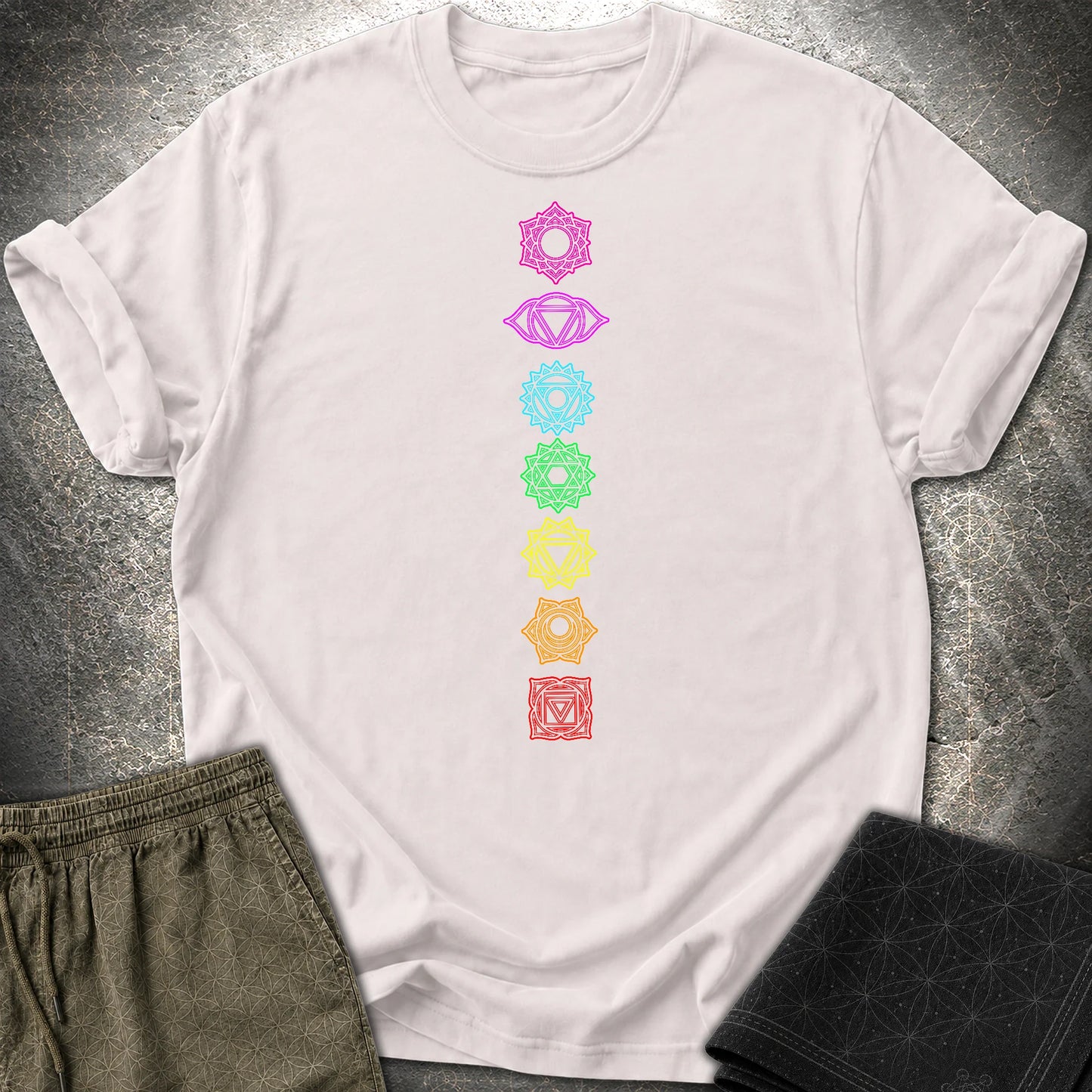 7 Chakras T-Shirt - 7 Chakras T-Shirt - Ice Grey