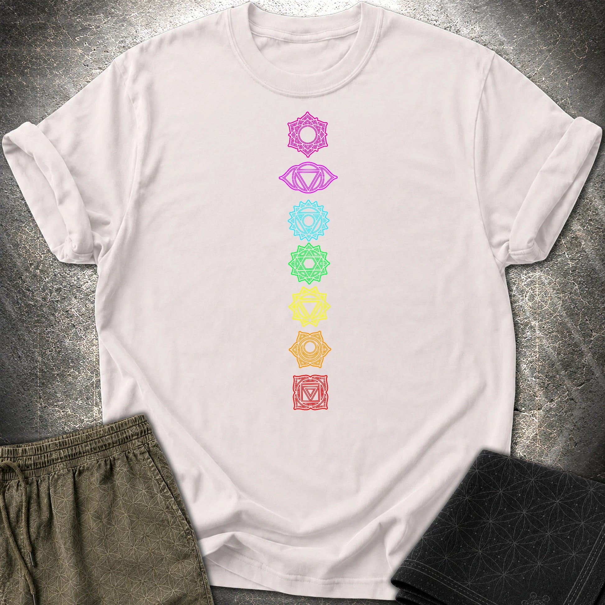 7 Chakras T-Shirt - 7 Chakras T-Shirt - Ice Grey