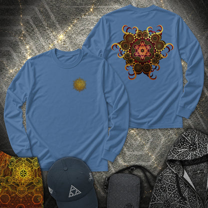 Organic Metatron 2 Sided - Organic Metatron 2 Sided Long Sleeve Shirt - Indigo Blue