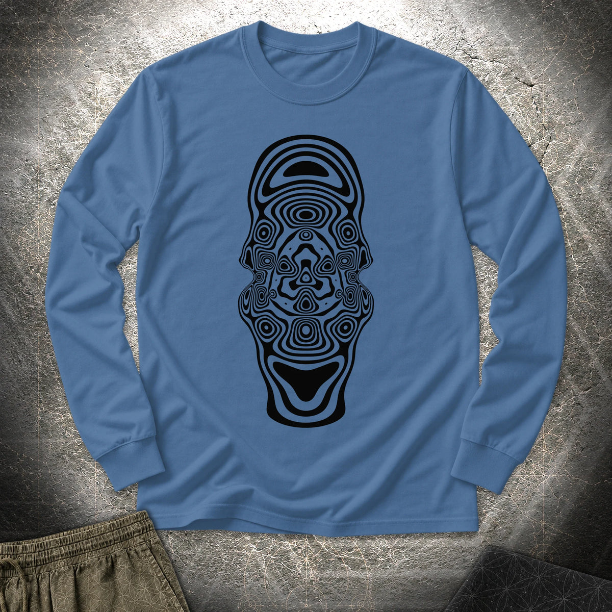 Mind Blown Black Long Sleeve Shirt - Mind Blown Black Long Sleeve Shirt - Indigo Blue