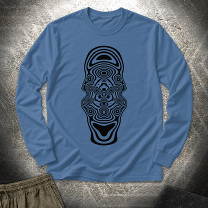 Mind Blown Black Long Sleeve Shirt - Mind Blown Black Long Sleeve Shirt - Indigo Blue