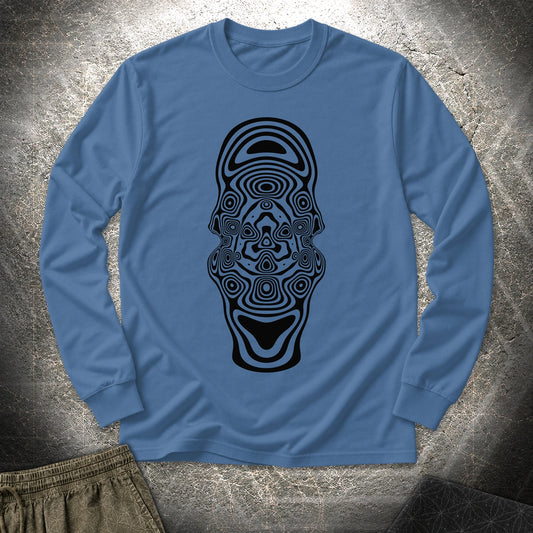 Mind Blown Black Long Sleeve Shirt - Mind Blown Black Long Sleeve Shirt - Indigo Blue