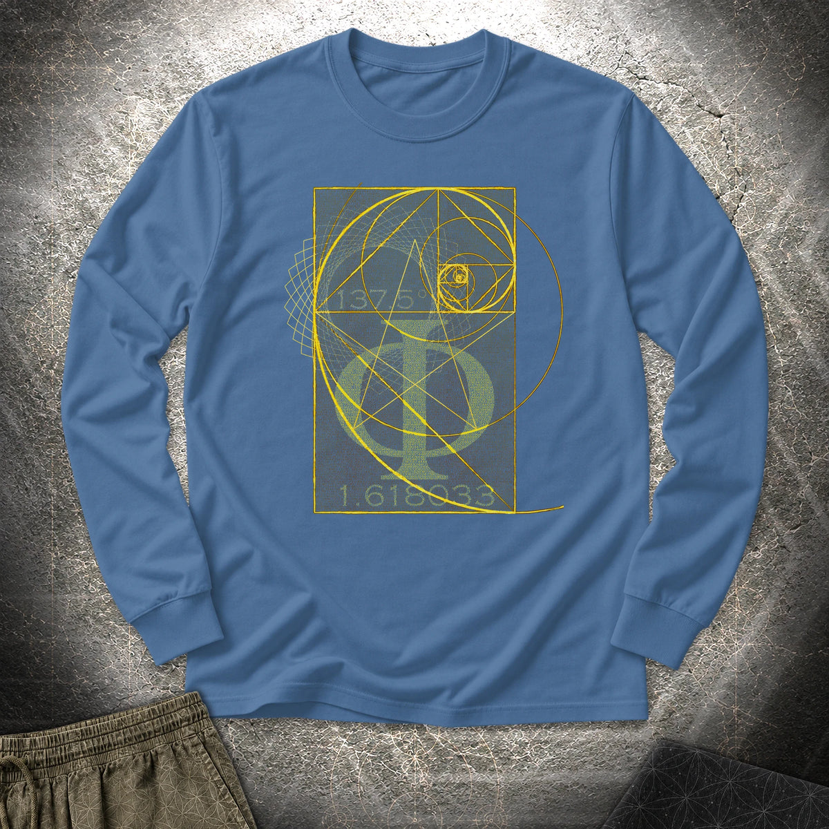 Golden Ratio Spirals - Golden Ratio Spirals Long Sleeve Shirt - Indigo Blue