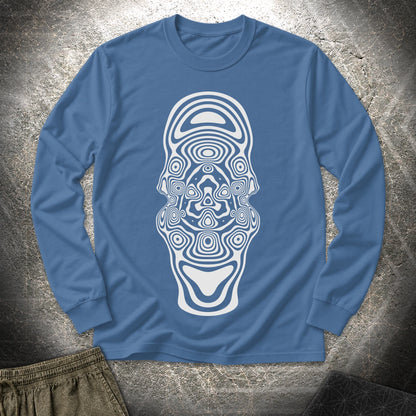 Mind Blown Long Sleeve Shirt - Mind Blown Long Sleeve Shirt - Indigo Blue