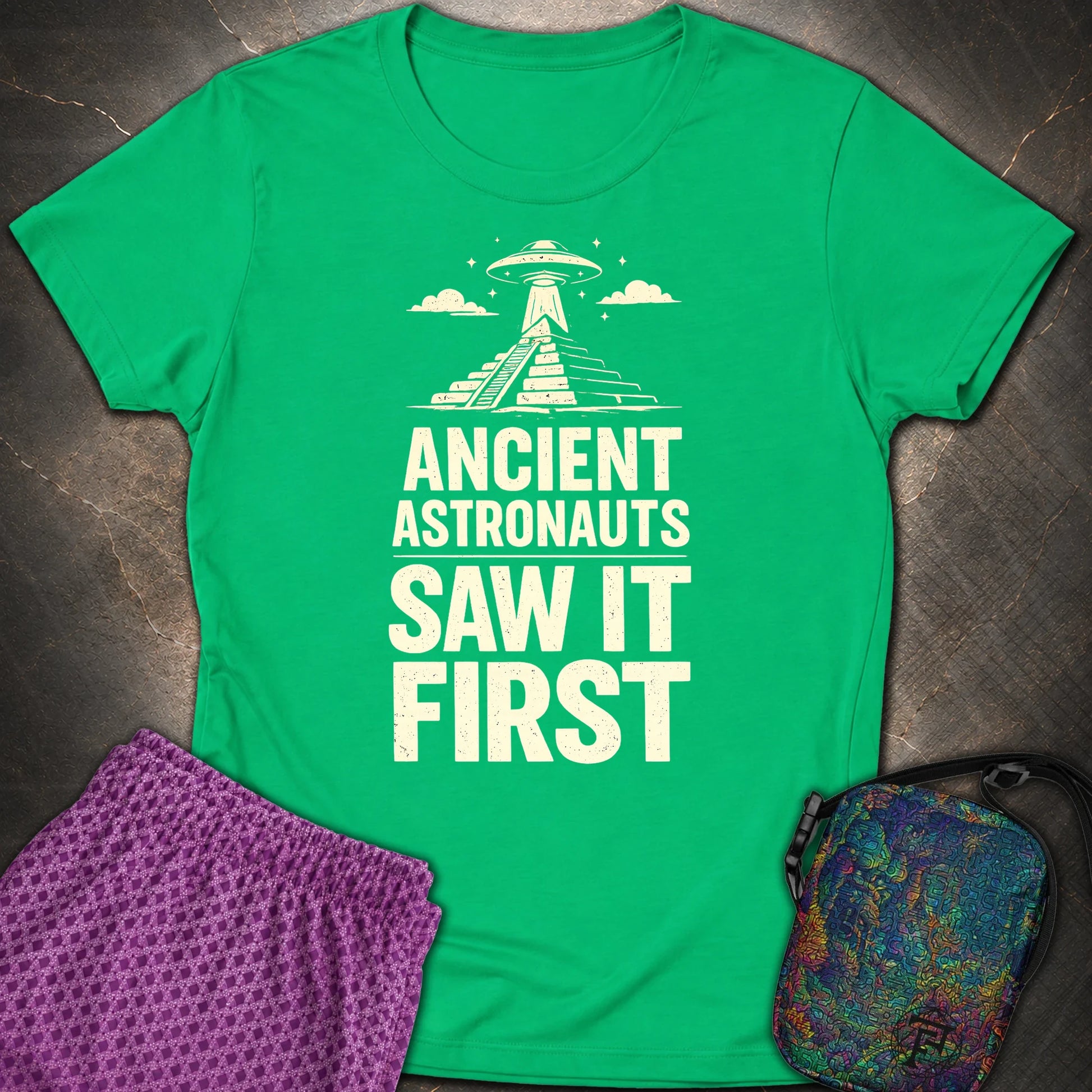 Ancient Astronaut Saw It First - Ancient Astronaut Saw It First Womens T-Shirt - Irish Green