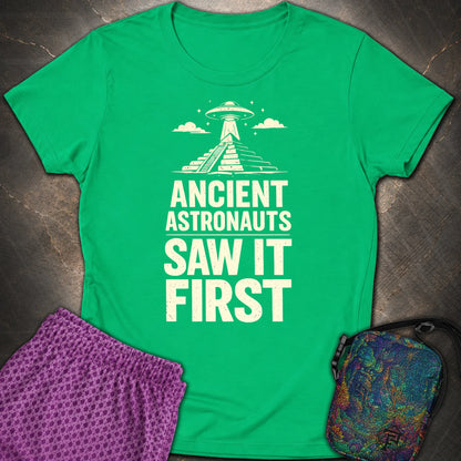 Ancient Astronaut Saw It First - Ancient Astronaut Saw It First Womens T-Shirt - Irish Green