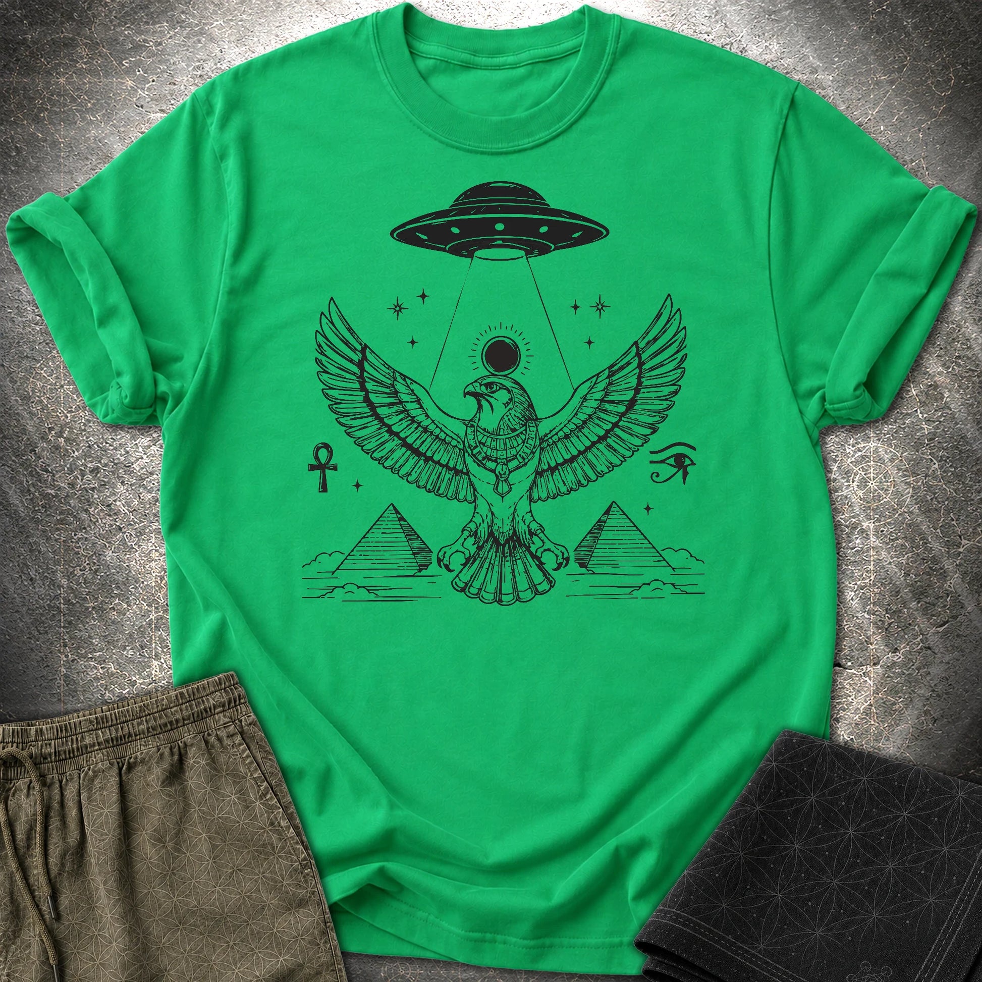 Shadow Falcon Under Alien Light - Shadow Falcon Under Alien Light T-Shirt - Irish Green