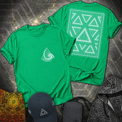 Organic Triangle Spiral Triangle 2 Sided T-Shirt - Organic Triangle Spiral Triangle 2 Sided T-Shirt - Irish Green