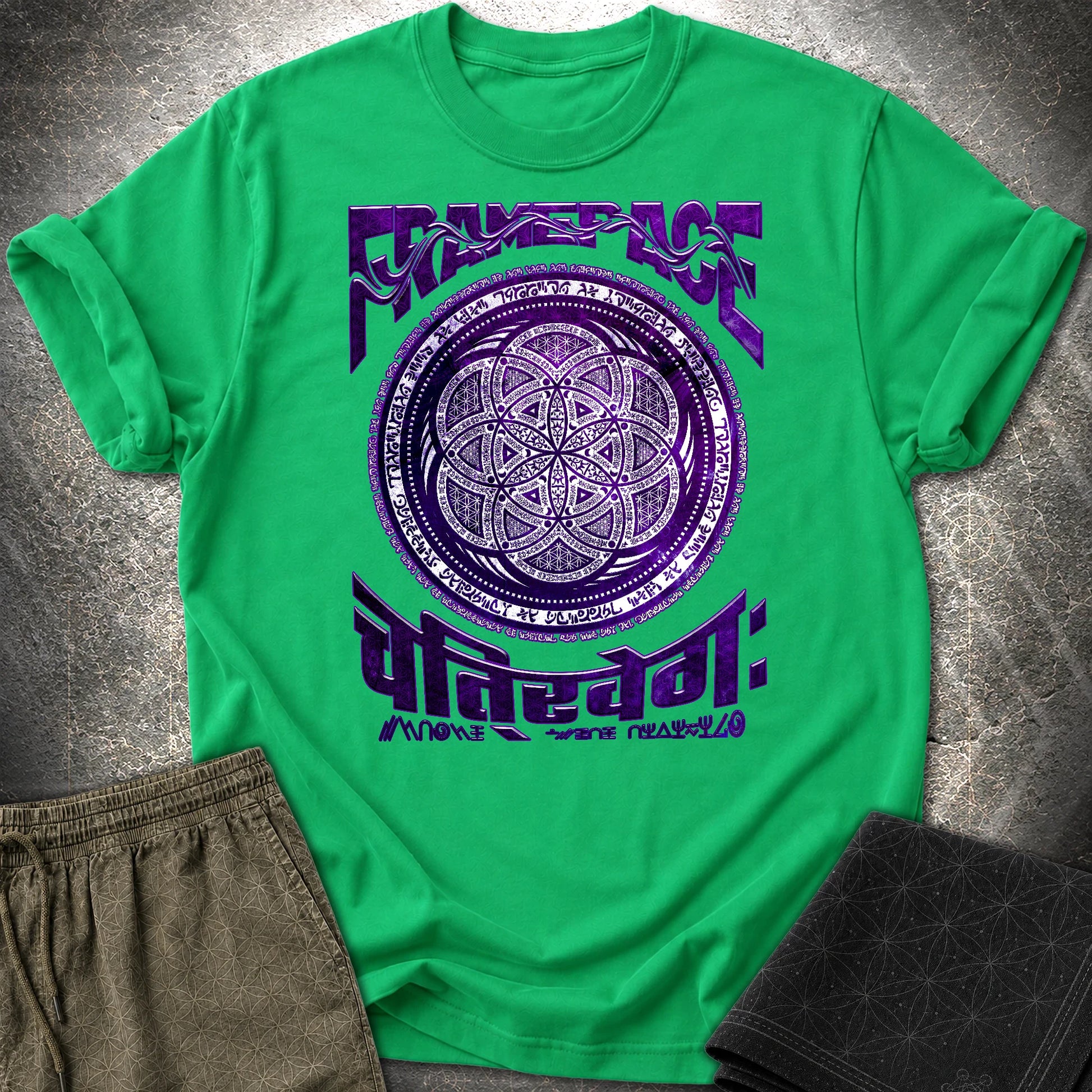 Sacred Geometry Armor T-Shirt - Sacred Geometry Armor T-Shirt - Irish Green