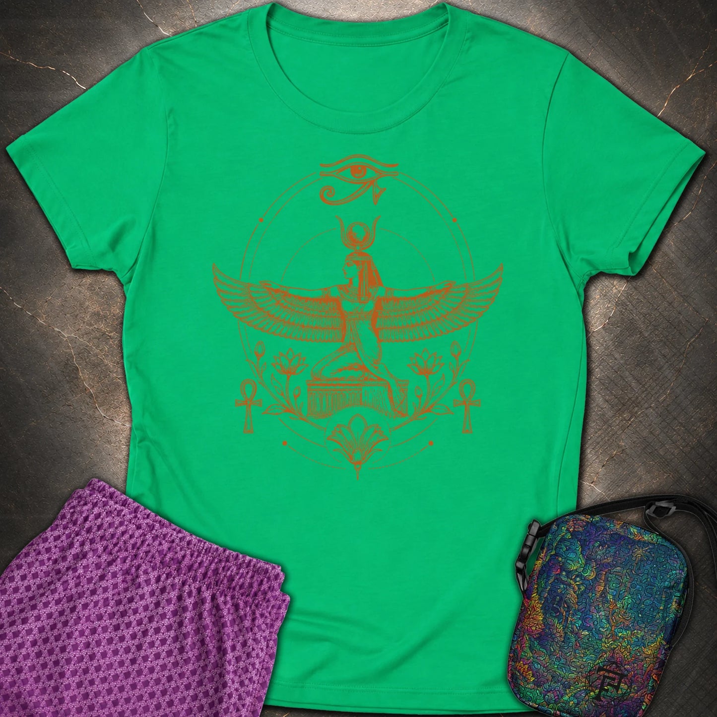 Winged Goddess of the Nile - Winged Goddess of the Nile Womens T-Shirt - Irish Green