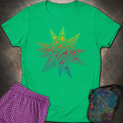 Colorful Stellated Dodecahedron - Colorful Stellated Dodecahedron Womens T-Shirt - Irish Green