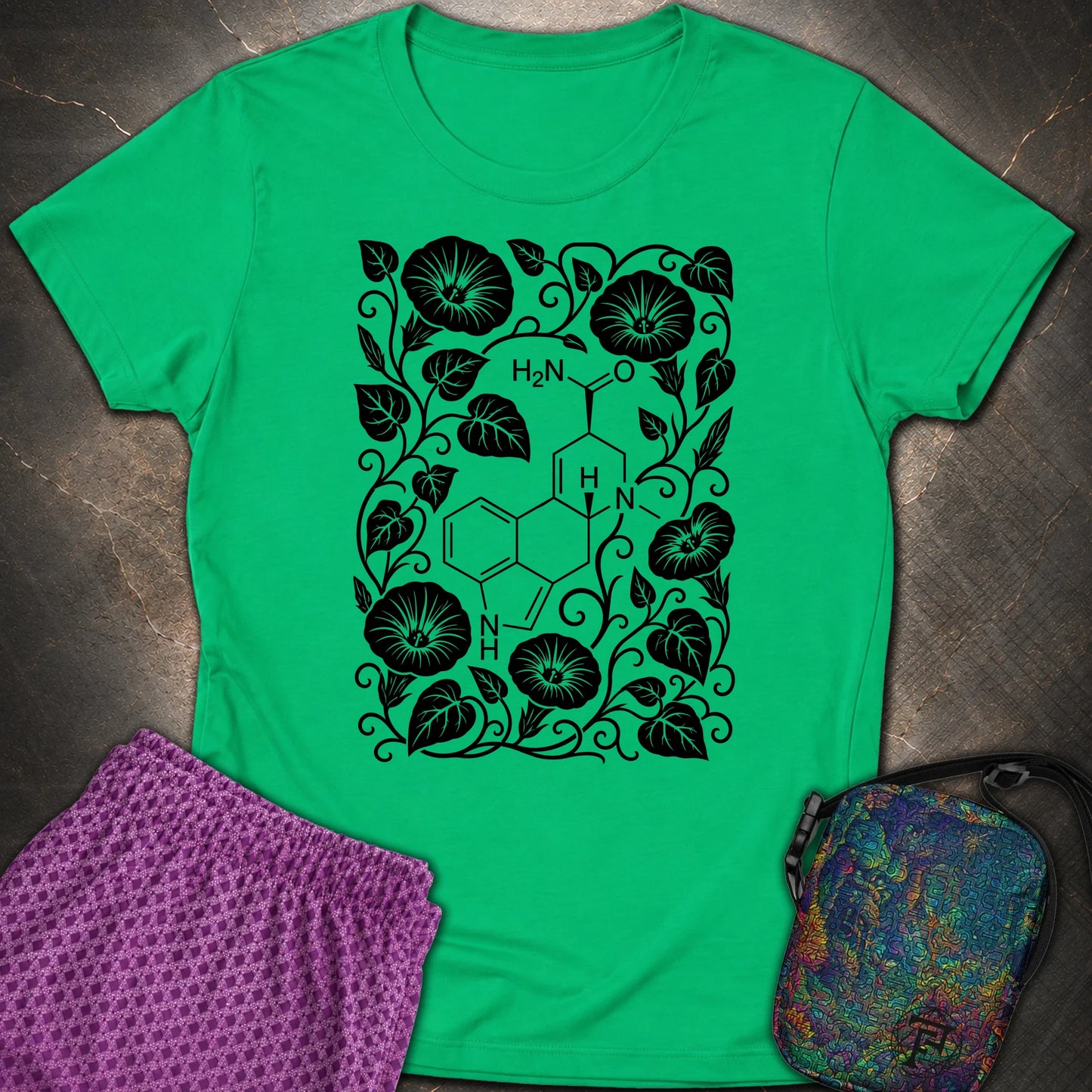 Morning Glory Molecule - Morning Glory Molecule Womens T-Shirt - Irish Green