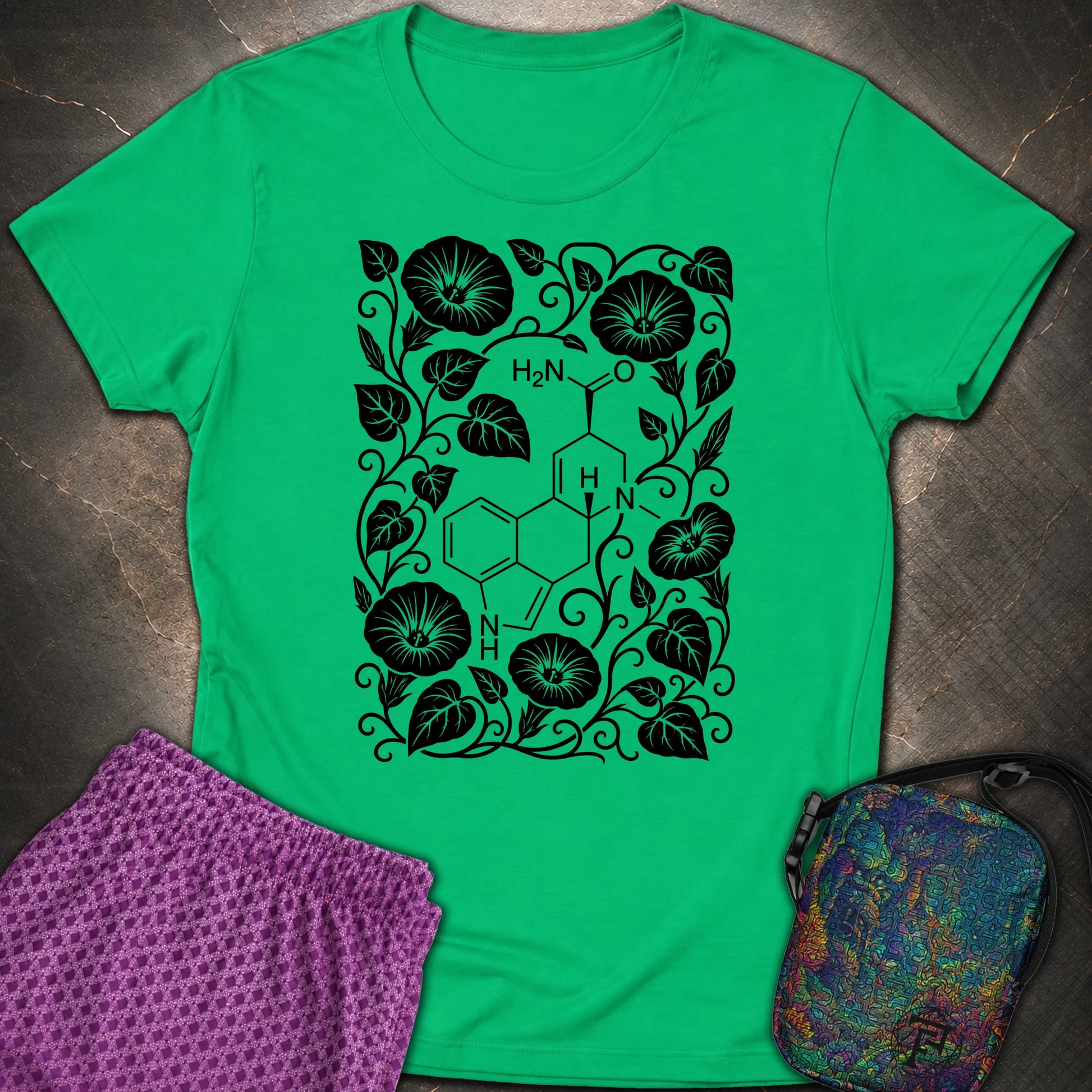 Morning Glory Molecule - Morning Glory Molecule Womens T-Shirt - Irish Green